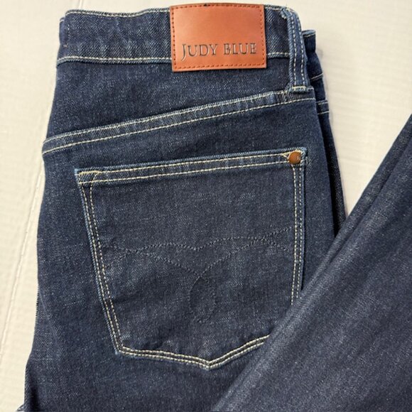 Judy Blue Jeans Women's Dark Wash Wide Leg 5-Pocket 31-Waist - Picture 2 of 10